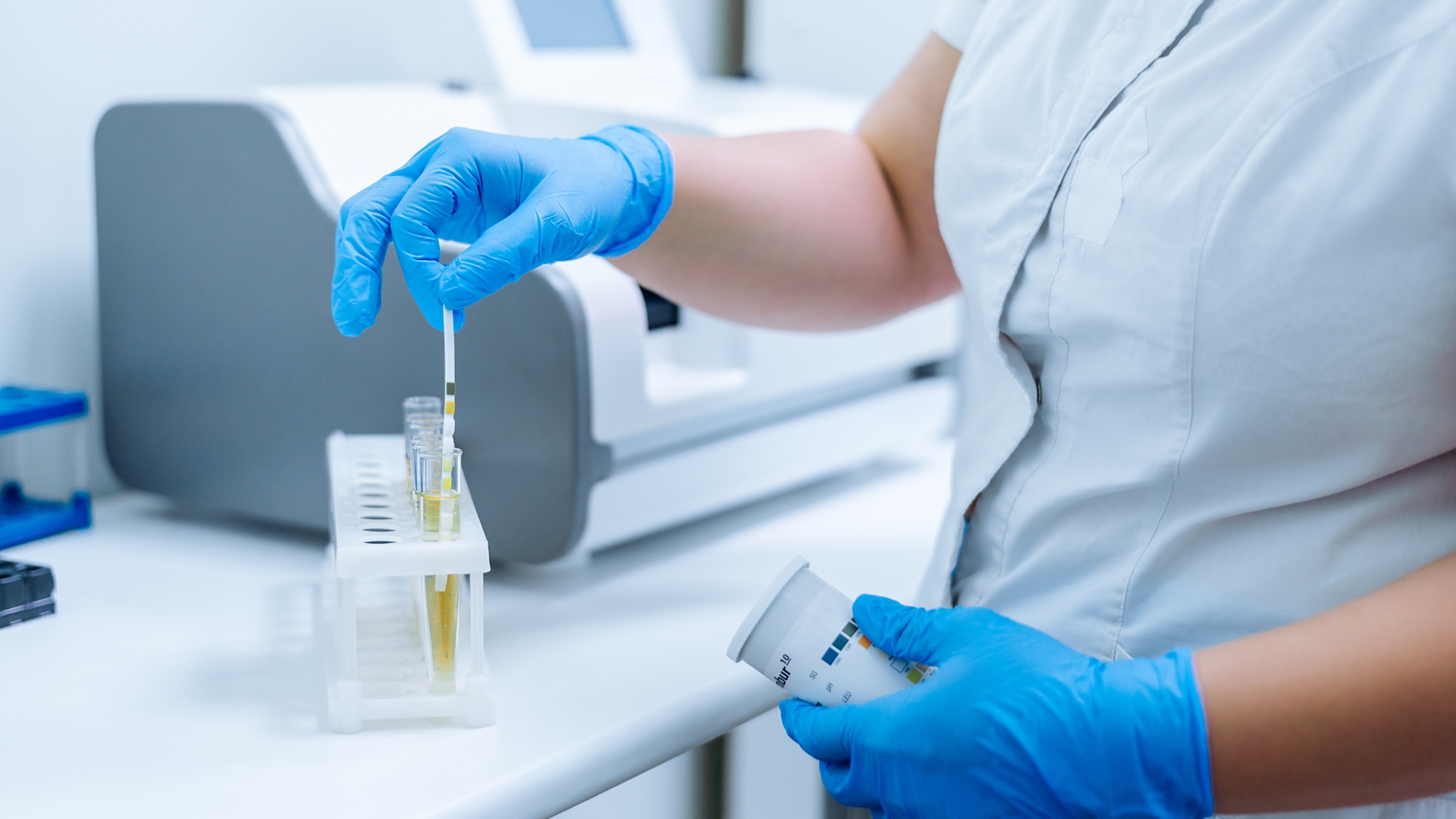 Women testing lab tubes